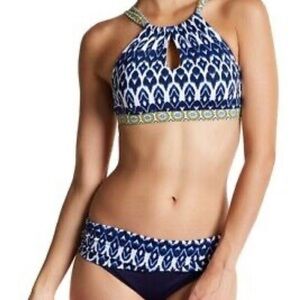 Bleu Rod Beattie Road to Moroccan Sarong Fold Bikini Swimsuit Set Sz 4 NEW